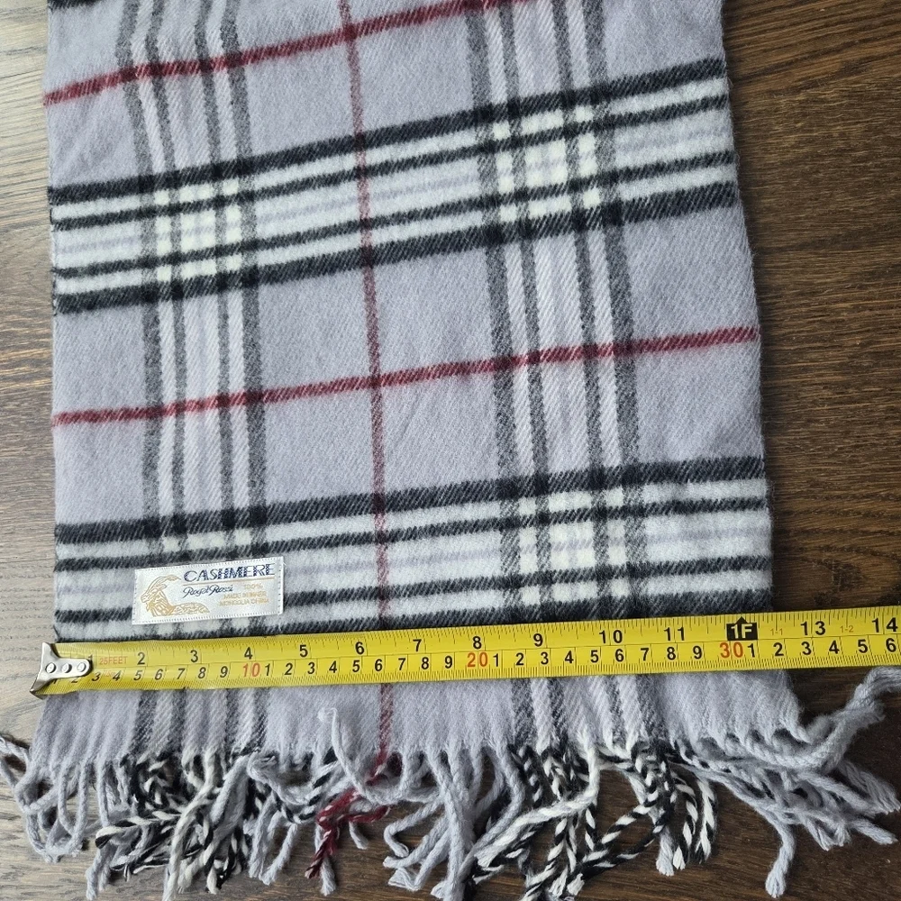 Royal Rossi Cashmere Plaid Fringe Scarf